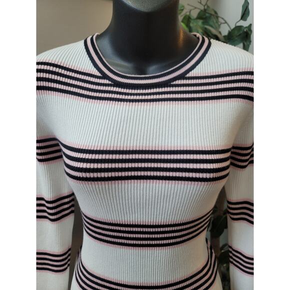 Forever 21 Sweater Dress Women's Large Multicolor Striped Long Sleeve Knit - Picture 6 of 11